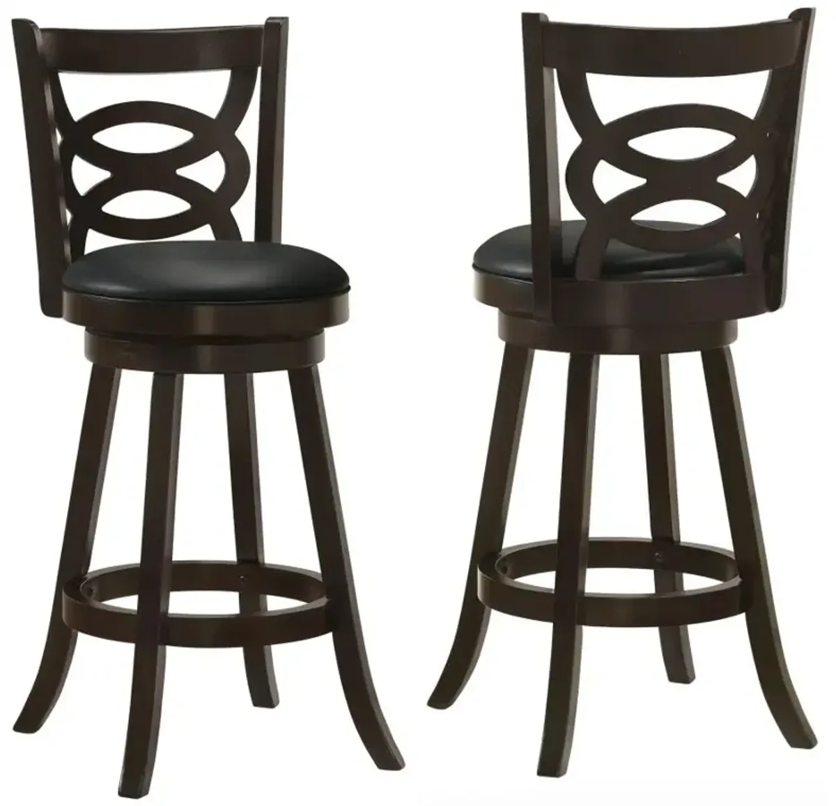 Calecita Swivel Bar Stools with Upholstered Seat Cappuccino (Set of 2)