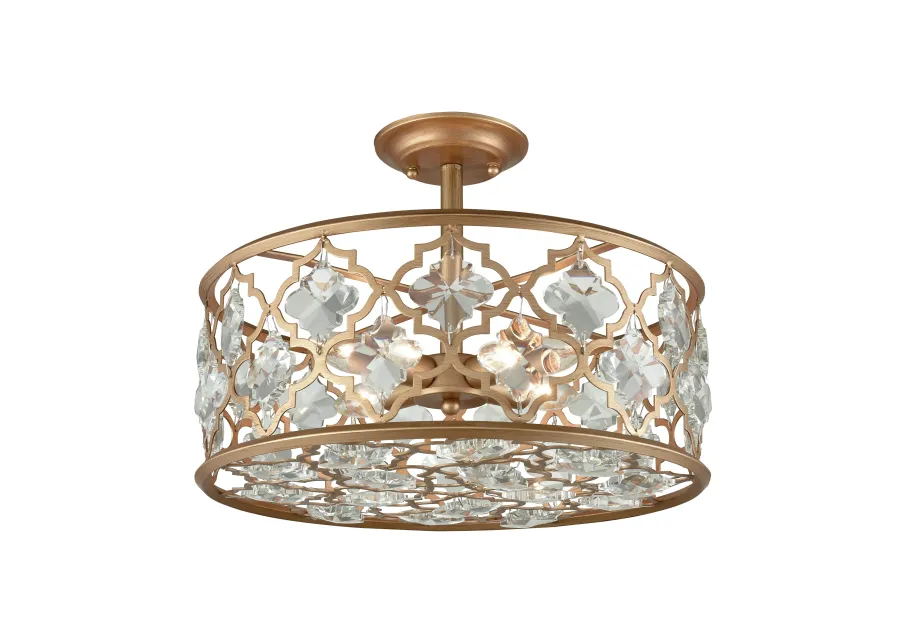 Armand 17" Wide 4-Light Semi Flush Mount - Matte Gold