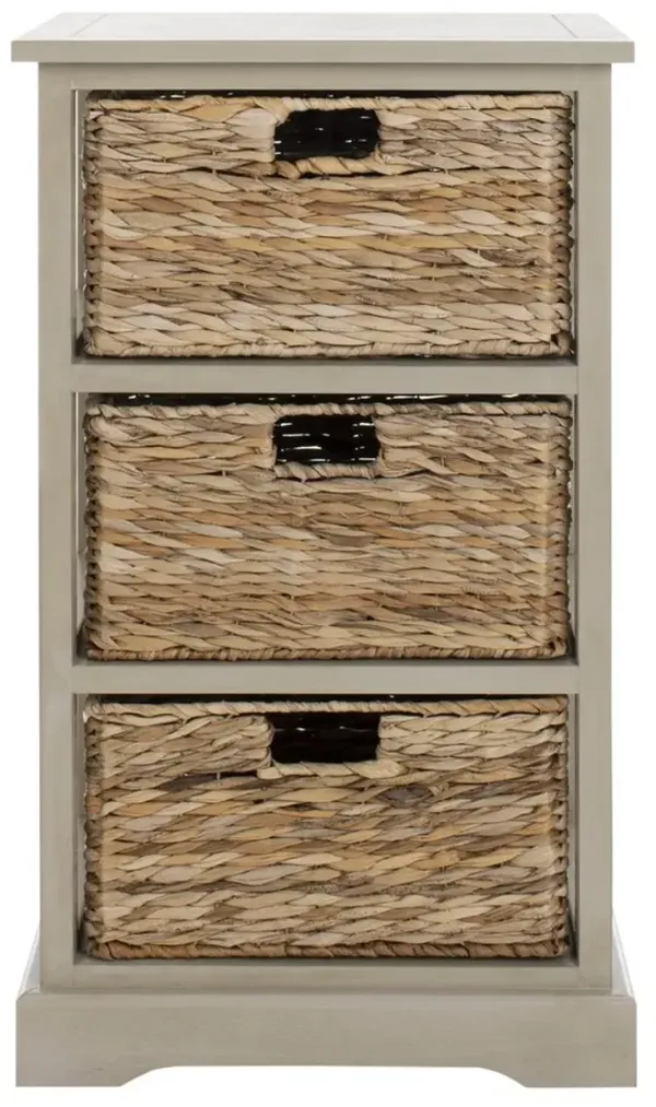 Halle 3 Wicker Basket Storage Side Table