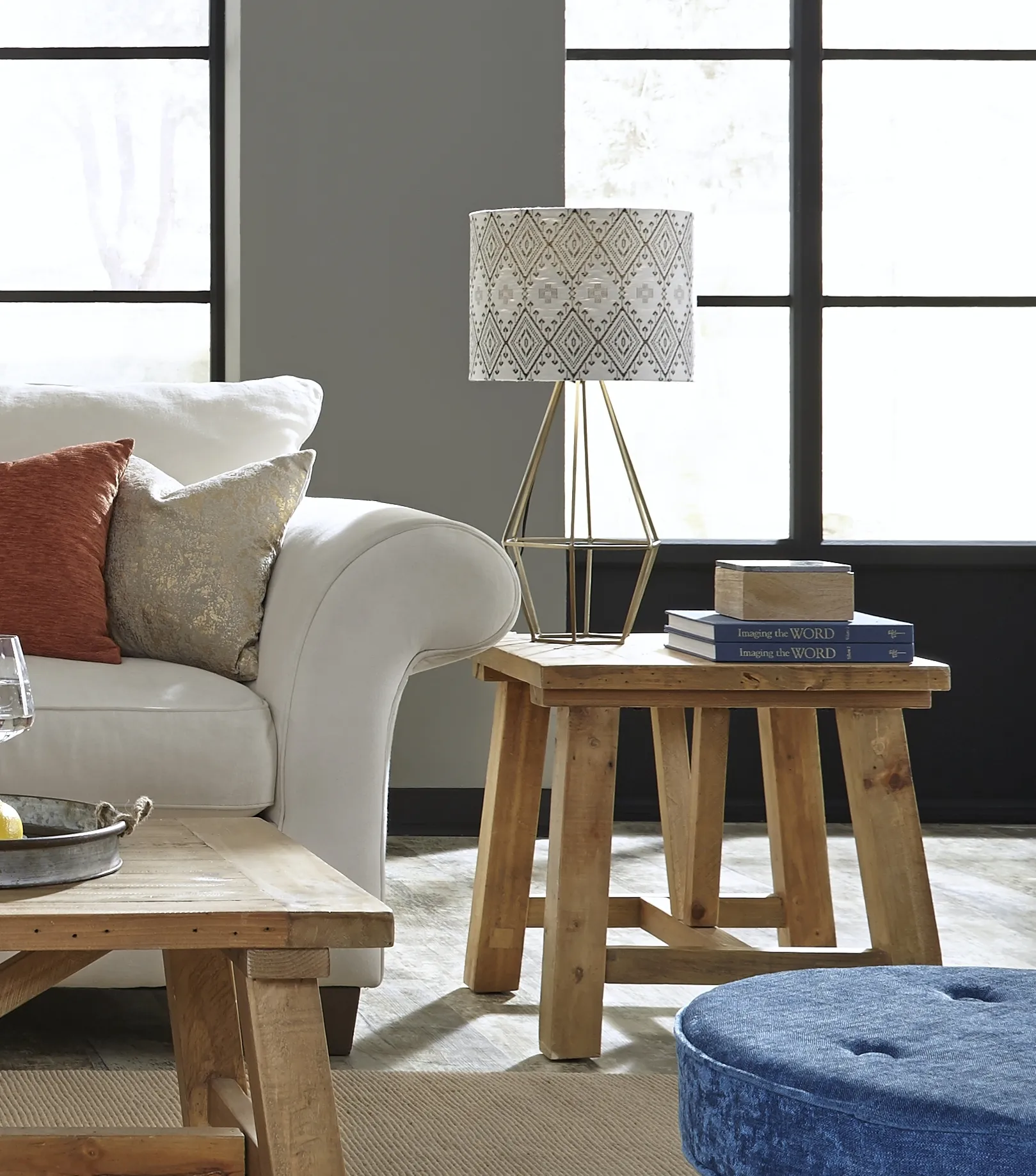 Harby Reclaimed Wood Square Side Table in Rustic Tawny