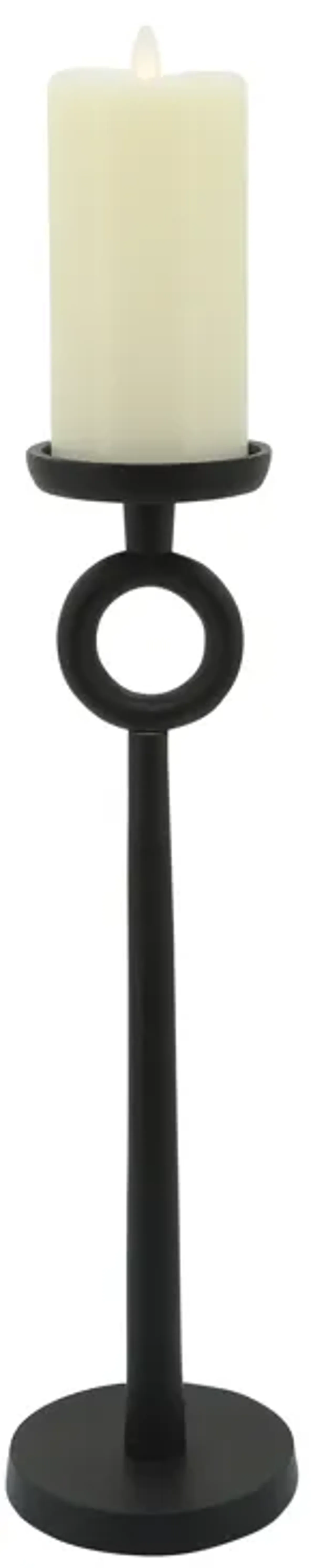 17"h Metal Candle Holder, Black