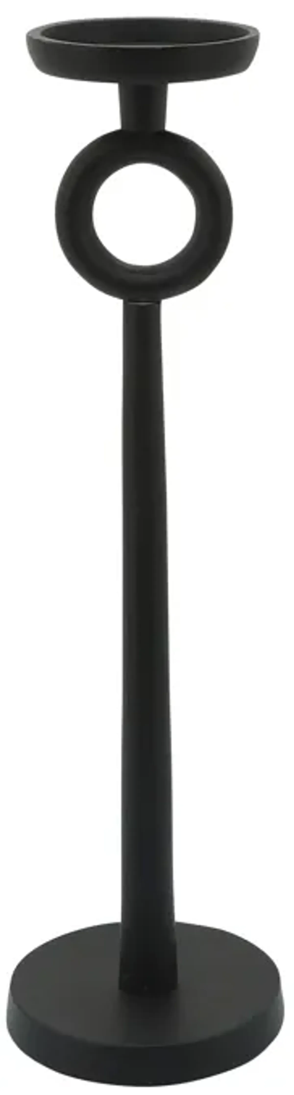 17"h Metal Candle Holder, Black