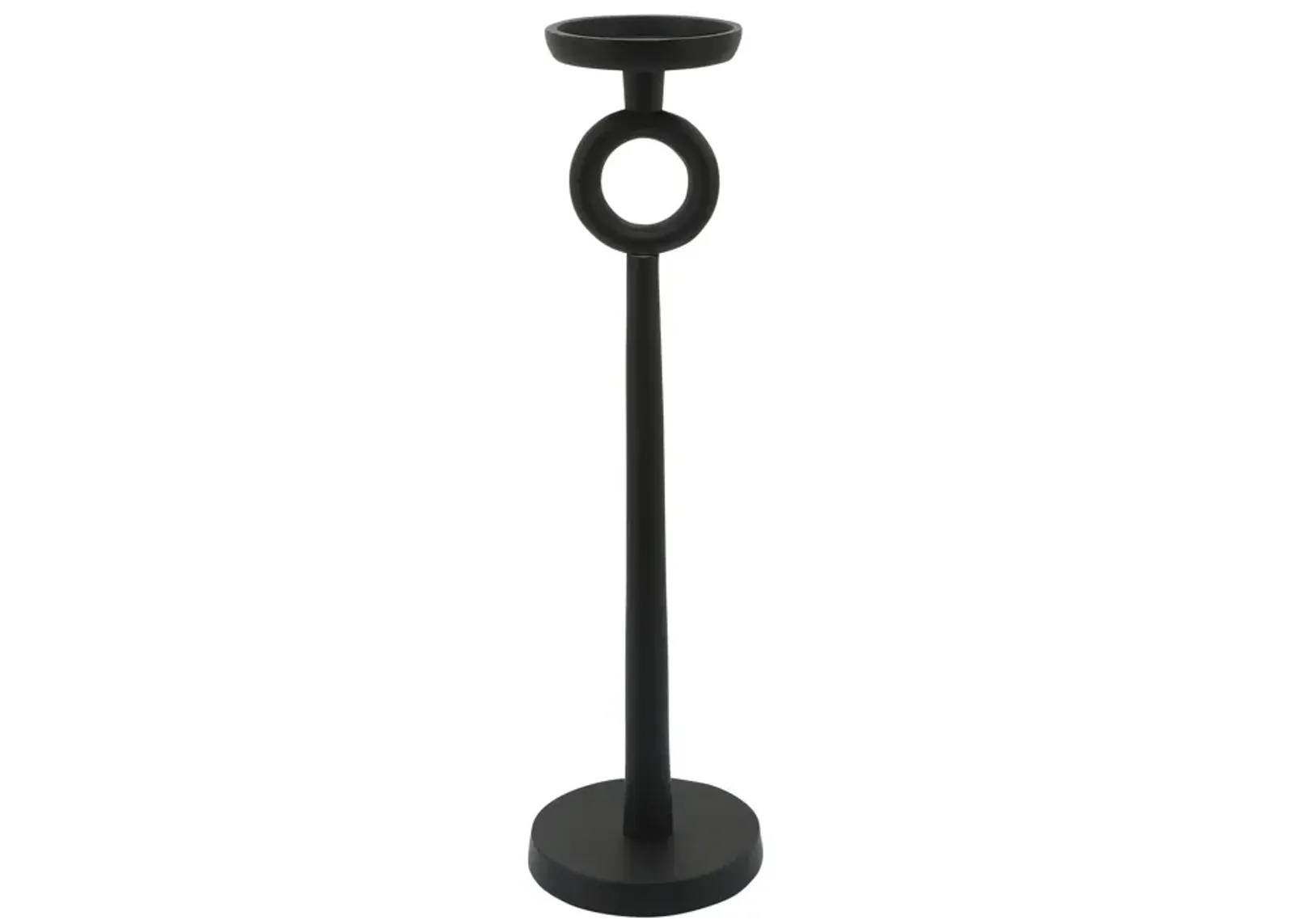 17"h Metal Candle Holder, Black