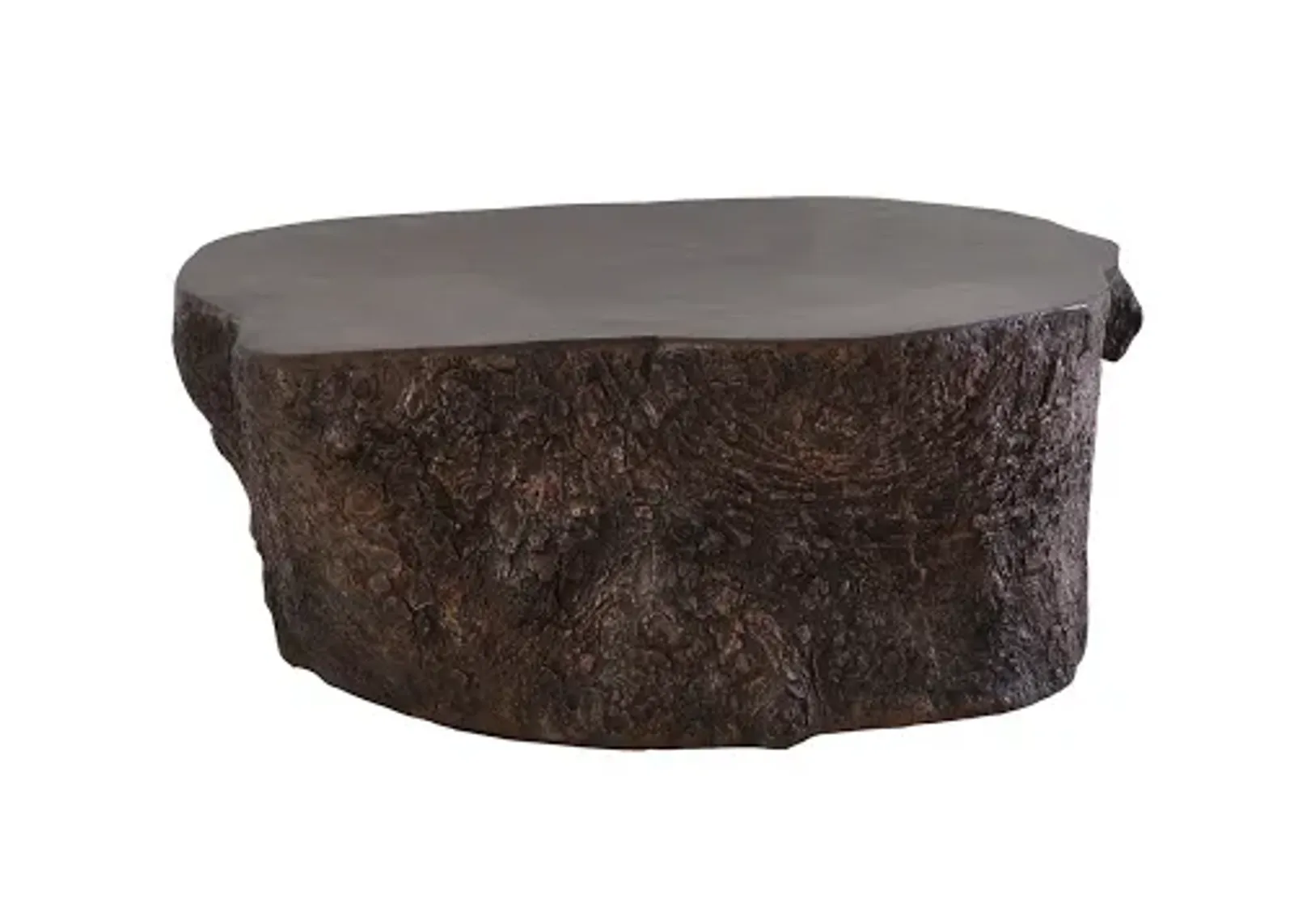 bark coffee table, bronze