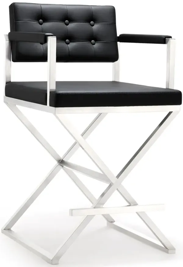 director black stainless steel counter stool