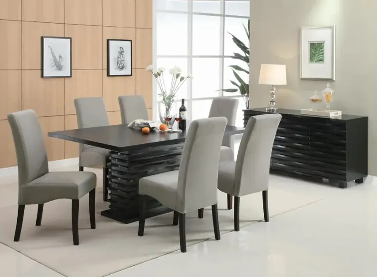 Stanton Rectangular Dining Set Black and Grey