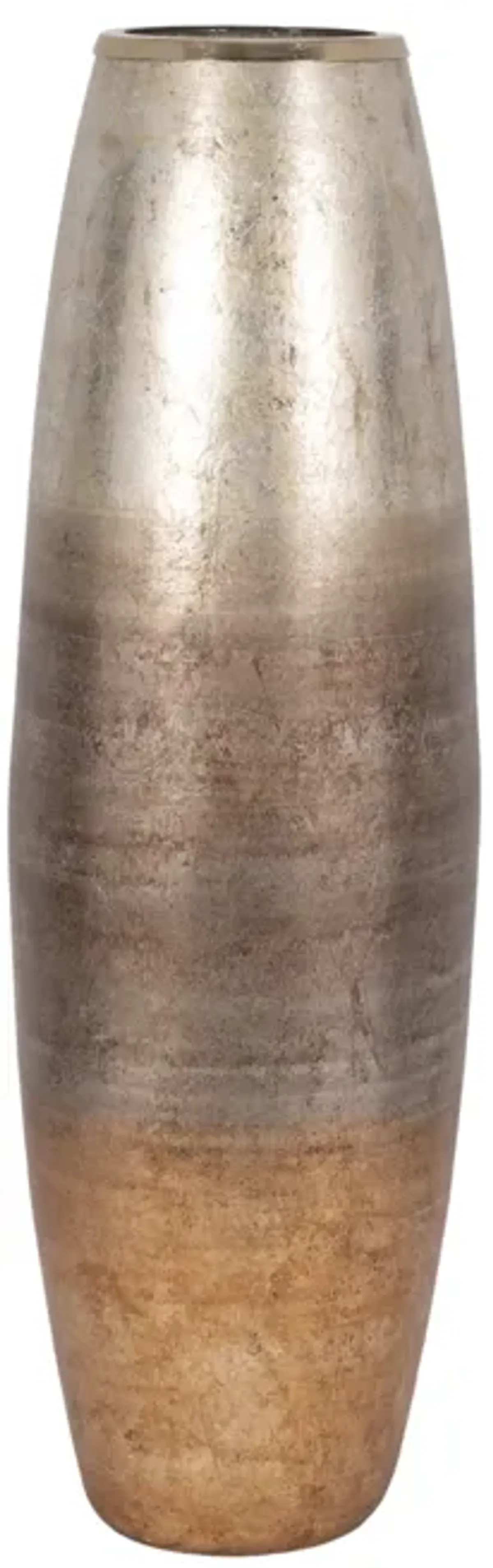 31" Curved Glass Vase Metallic Ombre Finish, Multi