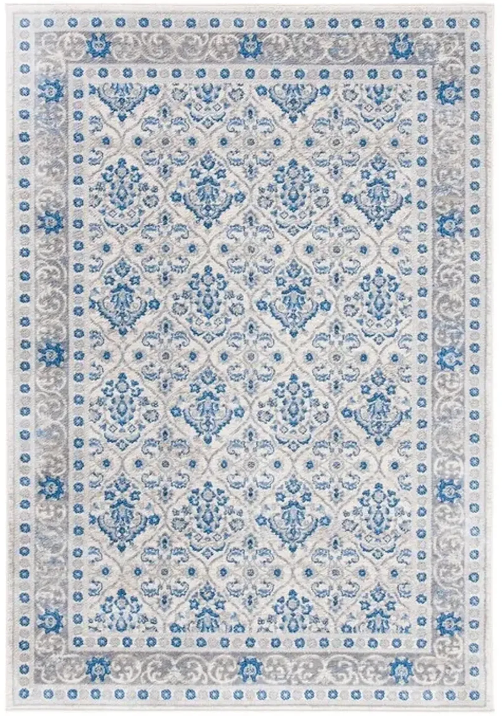 Brentwood 870 Ivory / Blue 5'-3" X 7'-6" Medium Rectangle Powerloomed Rug