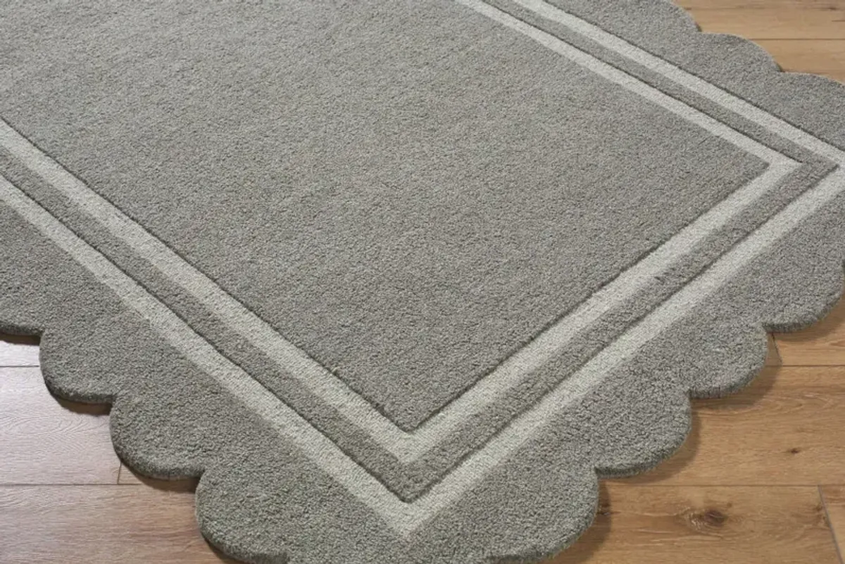 Scalloped 2' x 3' Handmade Rug