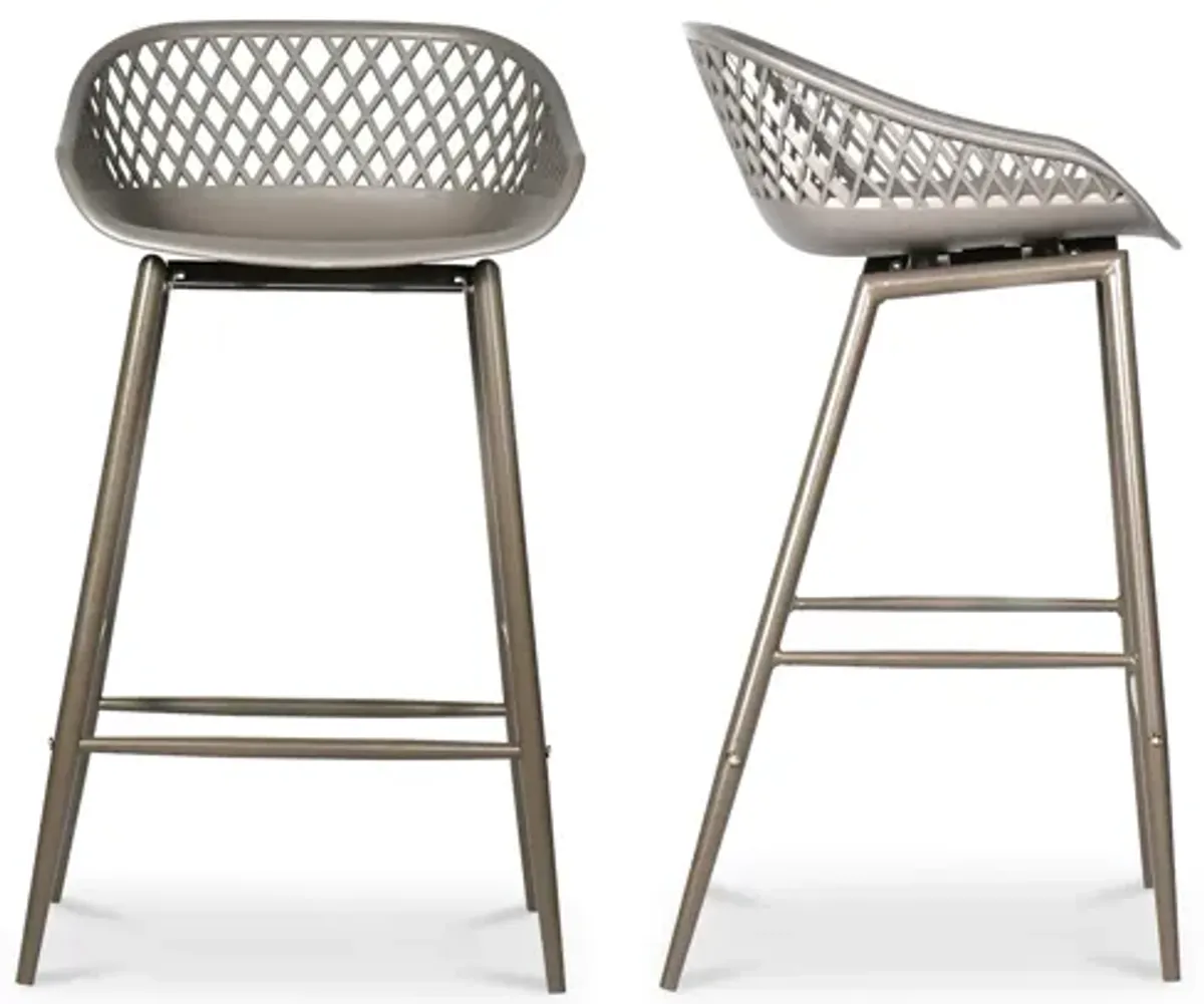 PIAZZA OUTDOOR COUNTER STOOL GREY-SET OF TWO