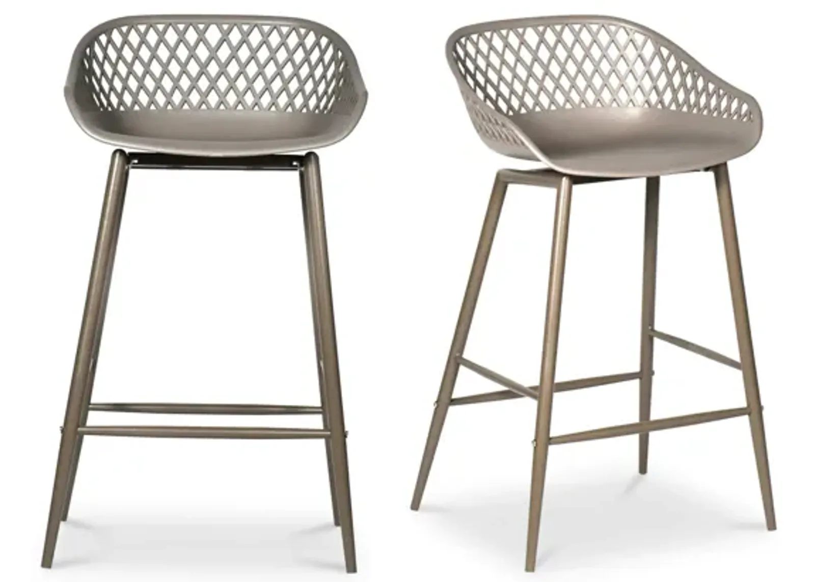 PIAZZA OUTDOOR COUNTER STOOL GREY-SET OF TWO