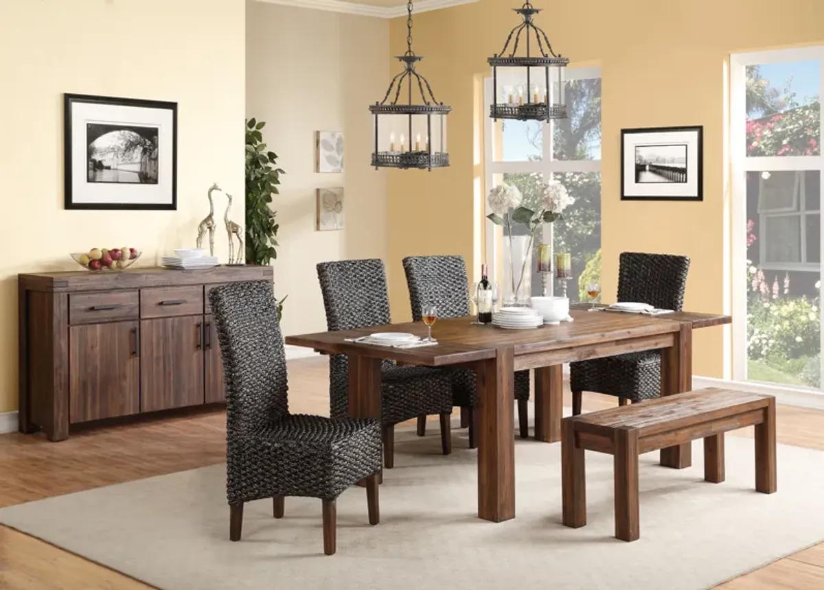 Meadow Solid Wood Extending Dining Table in Brick Brown