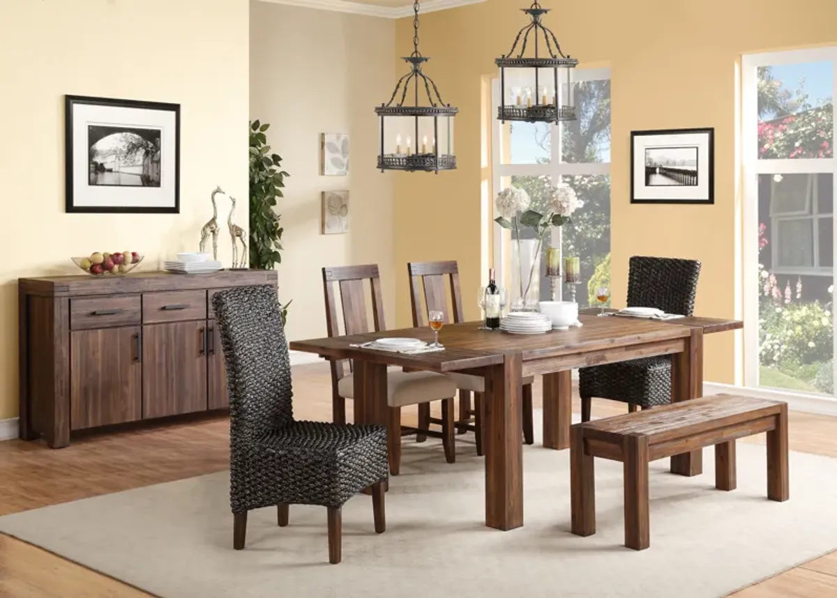 Meadow Solid Wood Extending Dining Table in Brick Brown