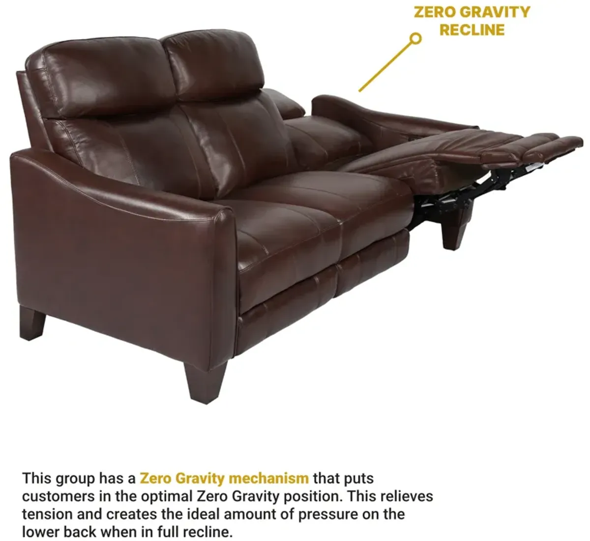 Milos 83" Zero Gravity Power Reclining Sofa in Chocolate Leather