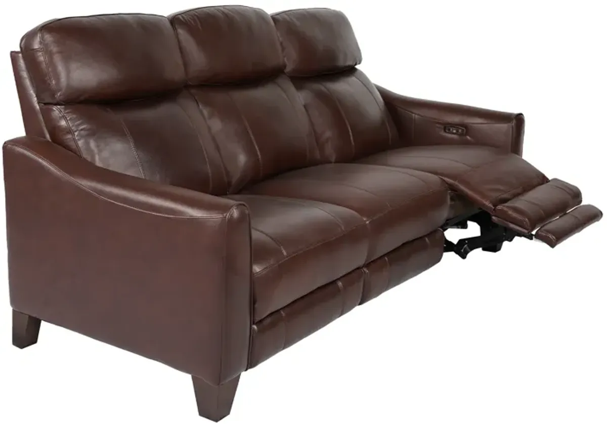 Milos 83" Zero Gravity Power Reclining Sofa in Chocolate Leather