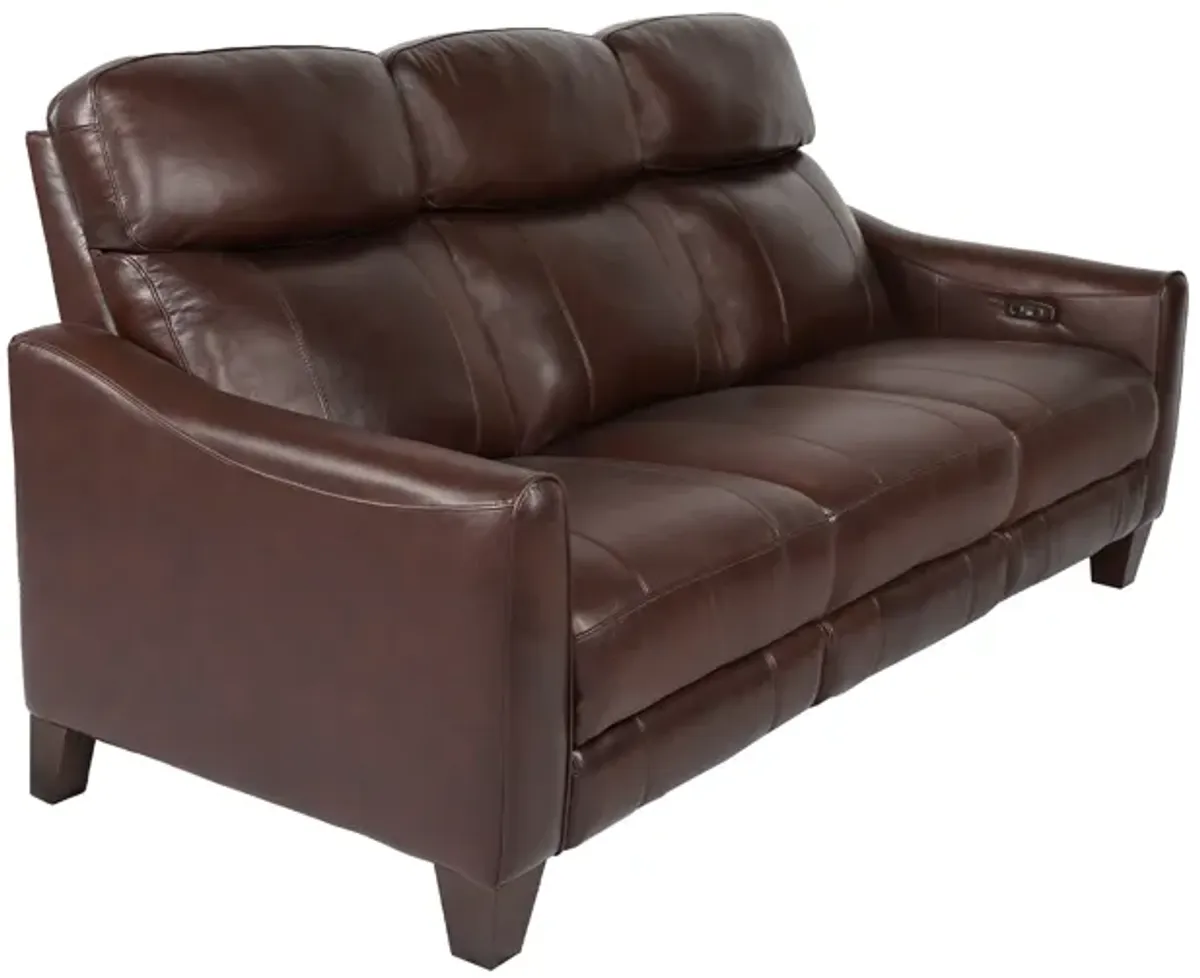 Milos 83" Zero Gravity Power Reclining Sofa in Chocolate Leather