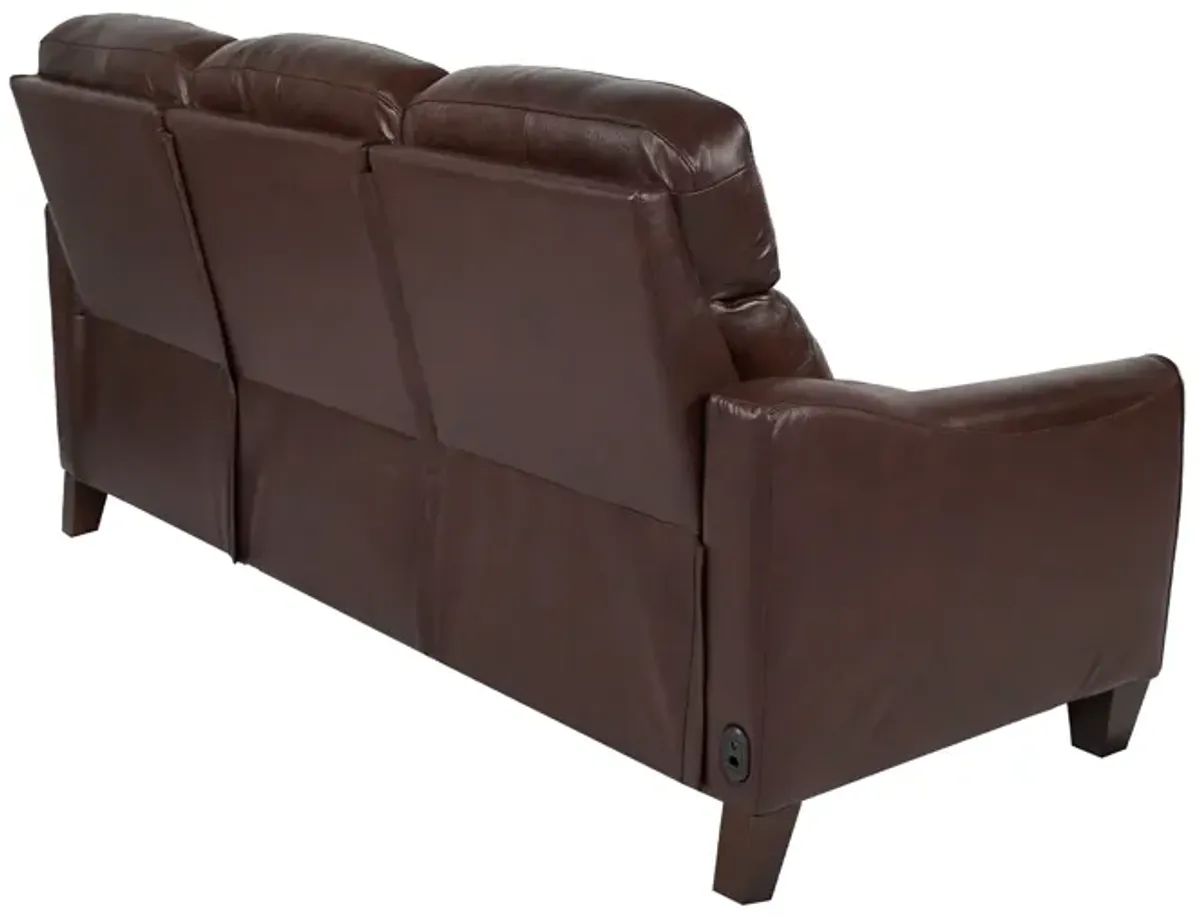 Milos 83" Zero Gravity Power Reclining Sofa in Chocolate Leather