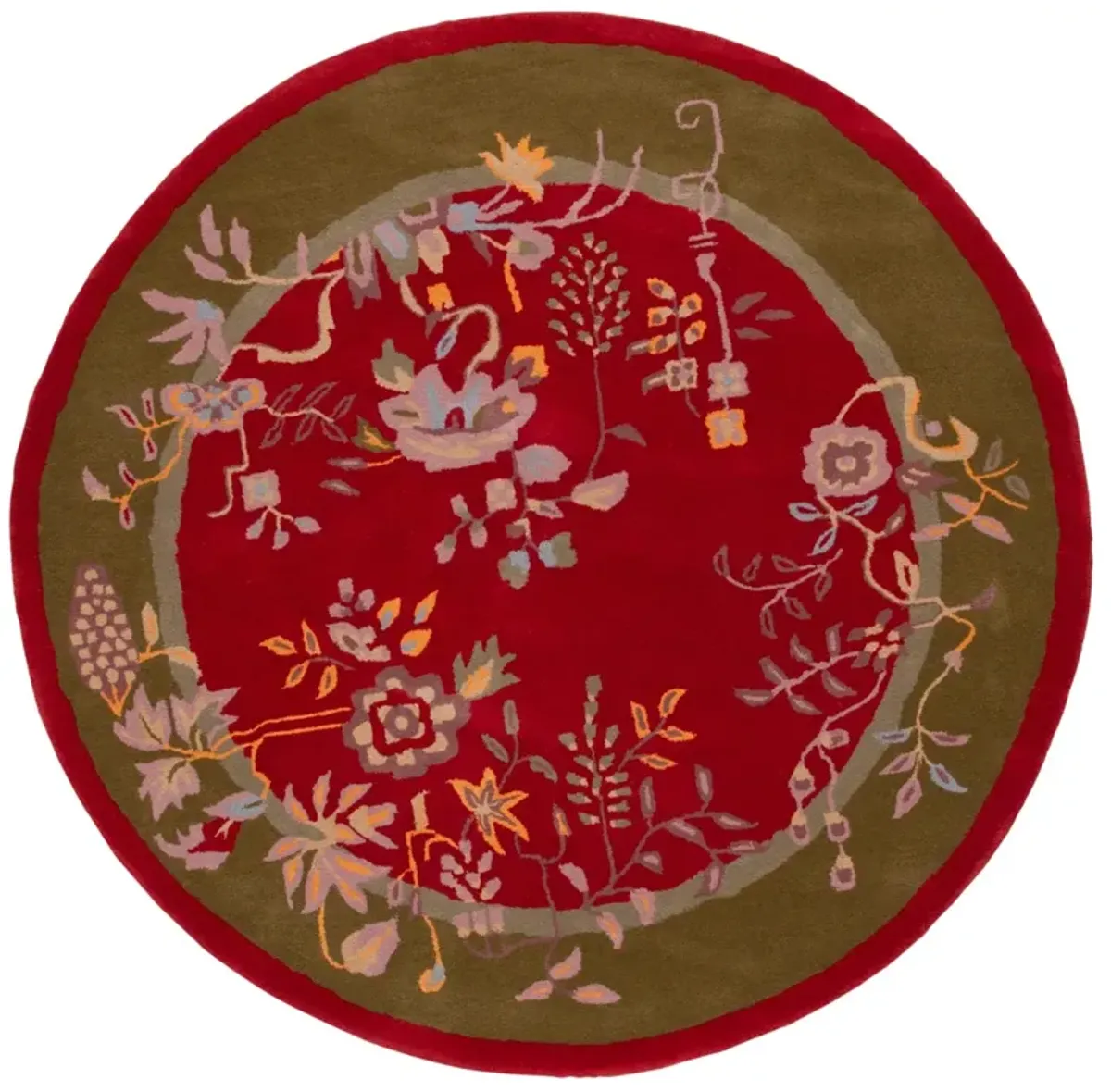 METRO 725 RED  6' x 6' Round Round Rug