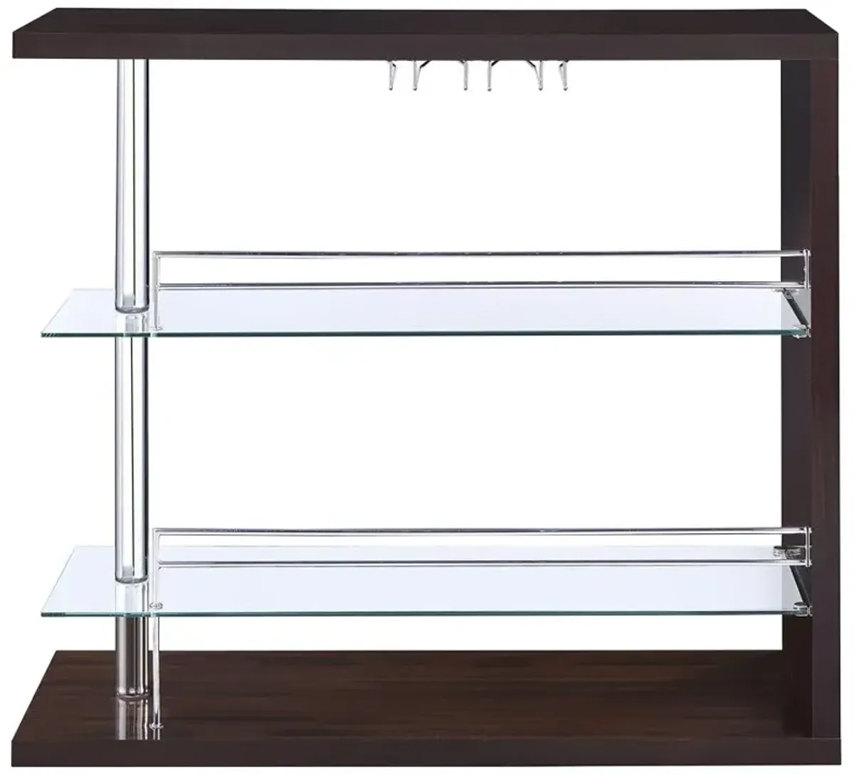 Prescott Rectangular 2-shelf Bar Unit Glossy Cappuccino