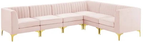 Triumph Channel Tufted Performance Velvet 6-Piece Sectional Sofa