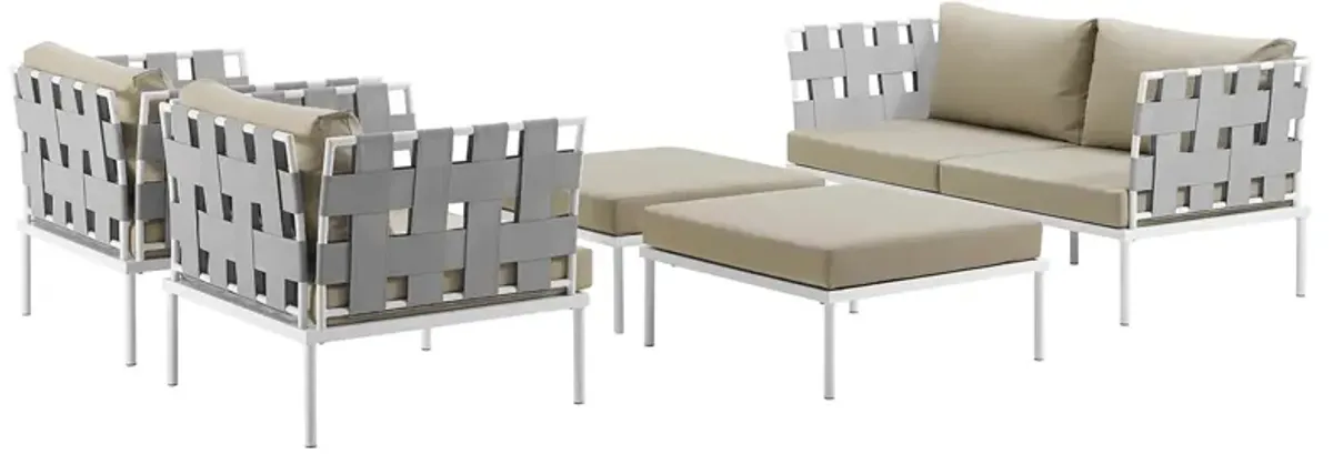 Harmony 5 Piece Outdoor Patio Aluminum Sectional Sofa Set