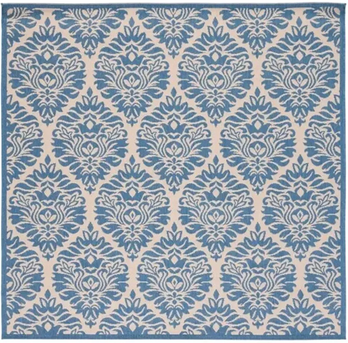 Safavieh BEACH HOUSE Collection BHS135N-6SQ Cream / Blue 6'-7" X 6'-7" Square