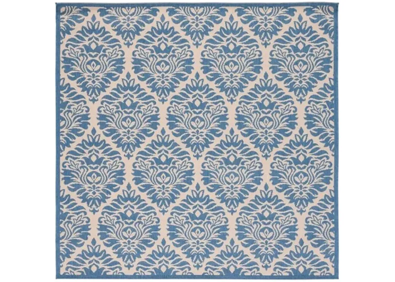 Safavieh BEACH HOUSE Collection BHS135N-6SQ Cream / Blue 6'-7" X 6'-7" Square