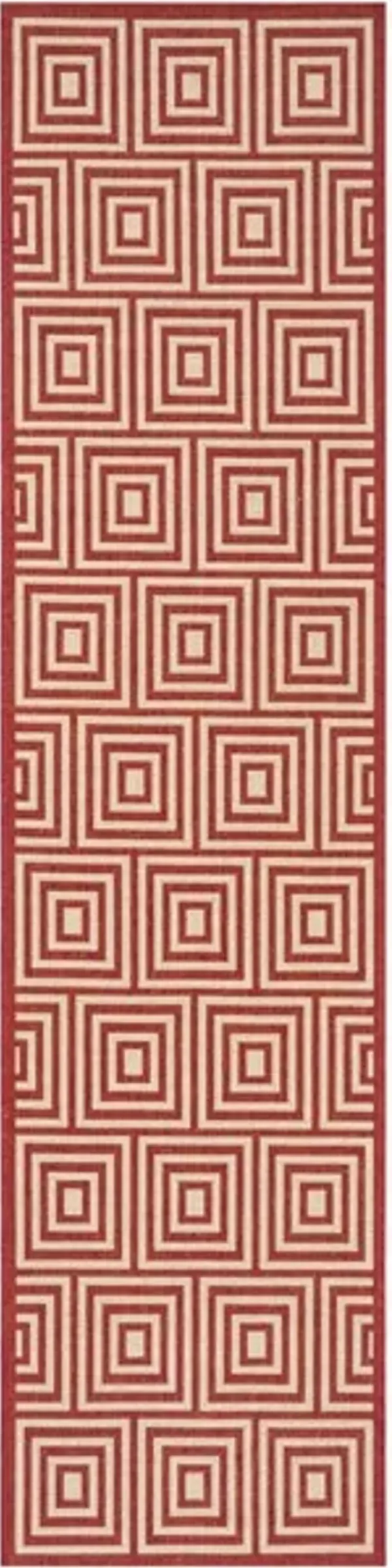 LINDEN 173 Collection LND173Q-28 Red / Creme 2'-2" X 8'