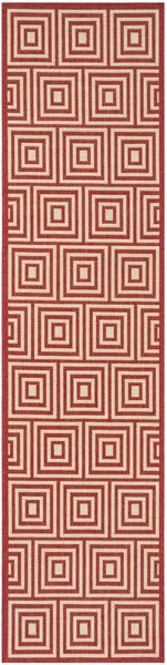 LINDEN 173 Collection LND173Q-28 Red / Creme 2'-2" X 8'