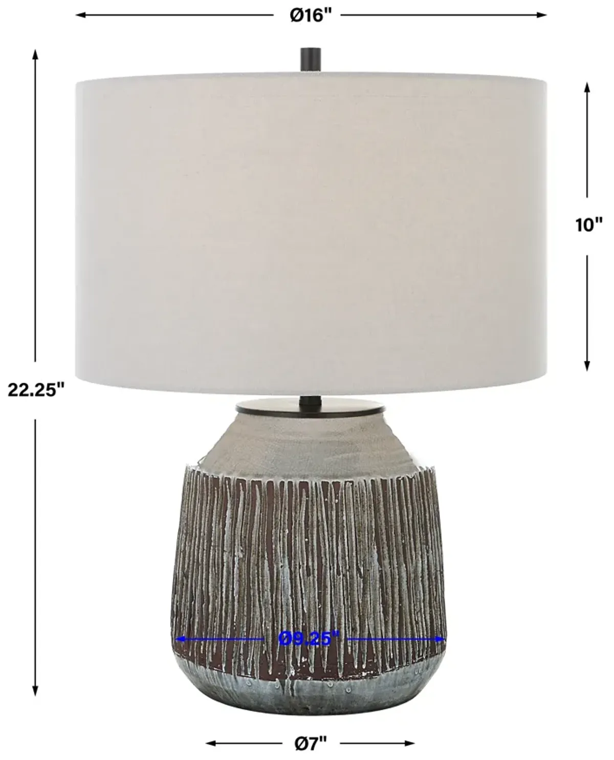 Uttermost Neolithic Blue-Gray Table Lamp