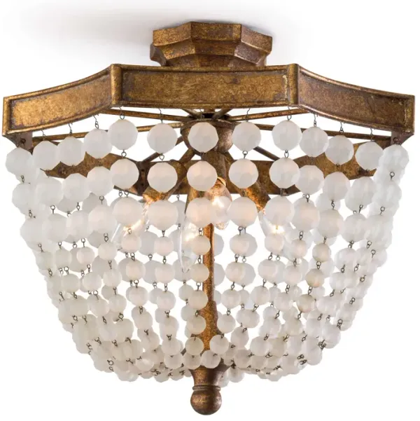 Frosted Crystal Bead Semi Flush Mount