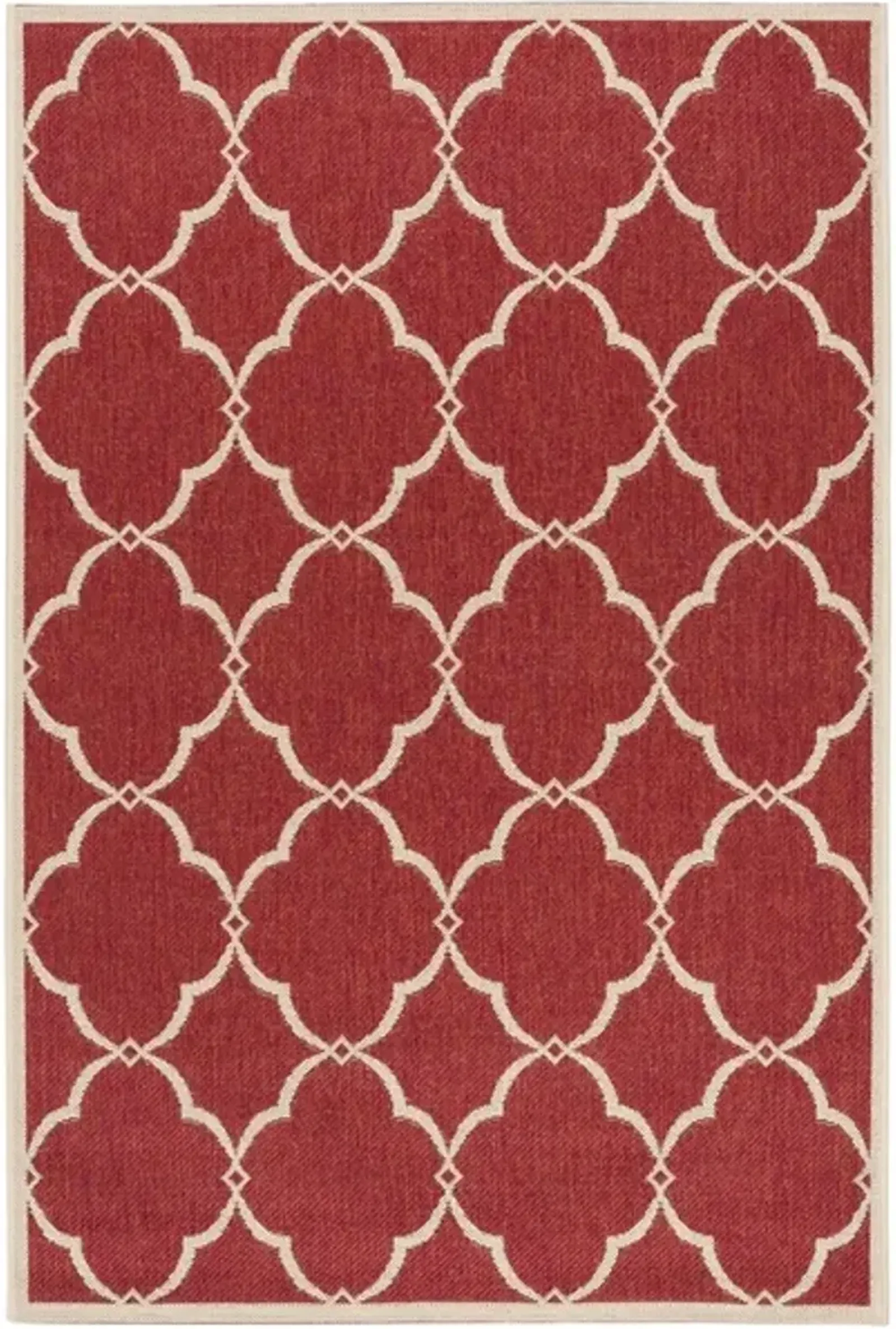 Safavieh BEACH HOUSE Collection BHS125Q-4 Red / Creme 4' X 6'