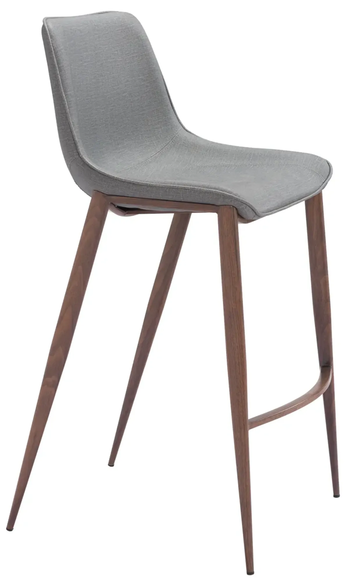 Magnus Barstool (Set of 2) Slate Gray & Walnut