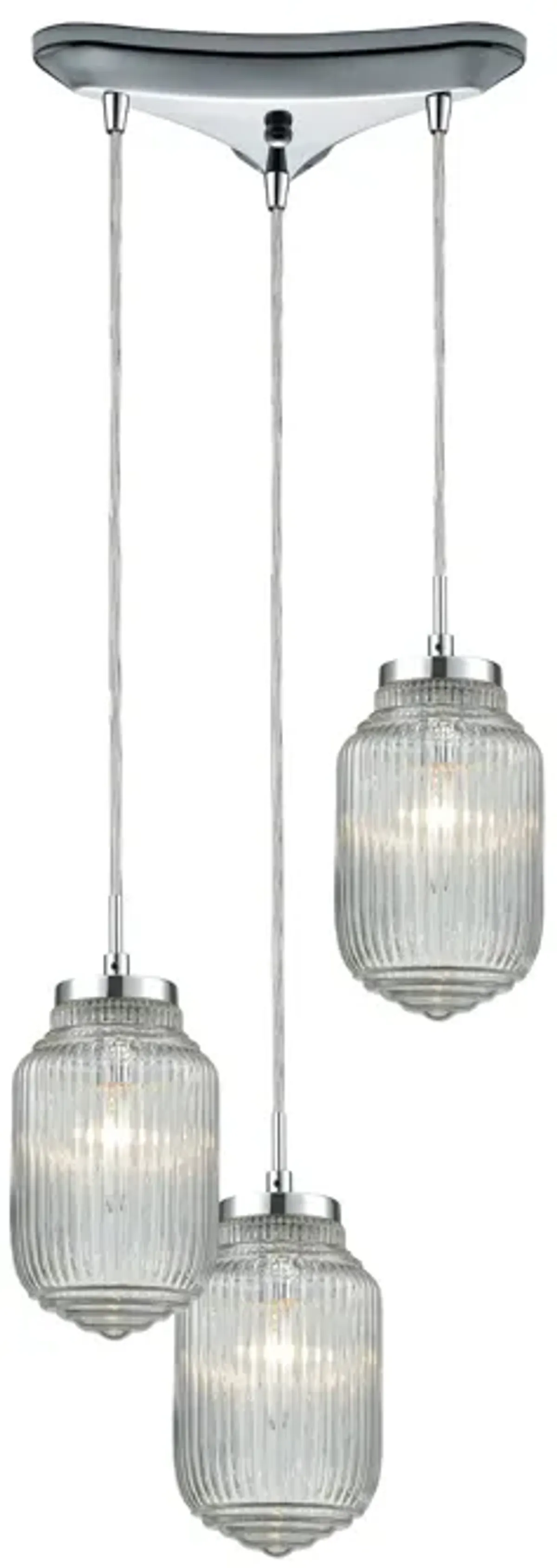 Dubois 12" Wide 3-Light Mini Pendant - Polished Chrome