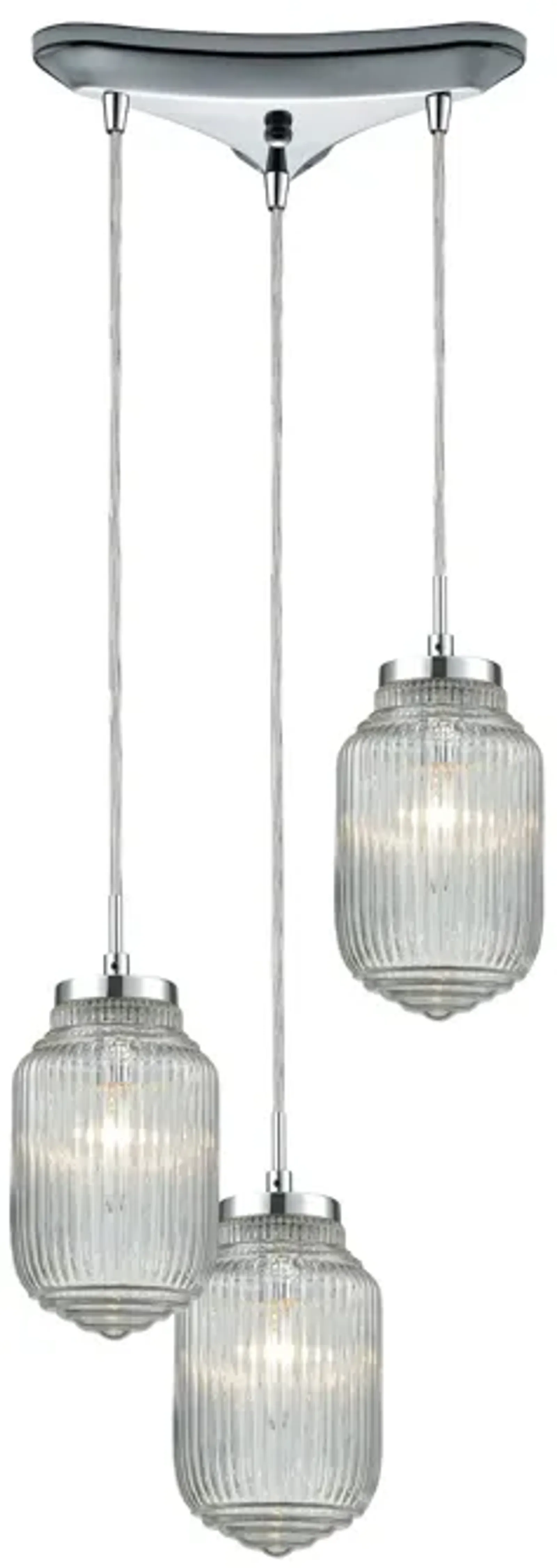 Dubois 12" Wide 3-Light Mini Pendant - Polished Chrome