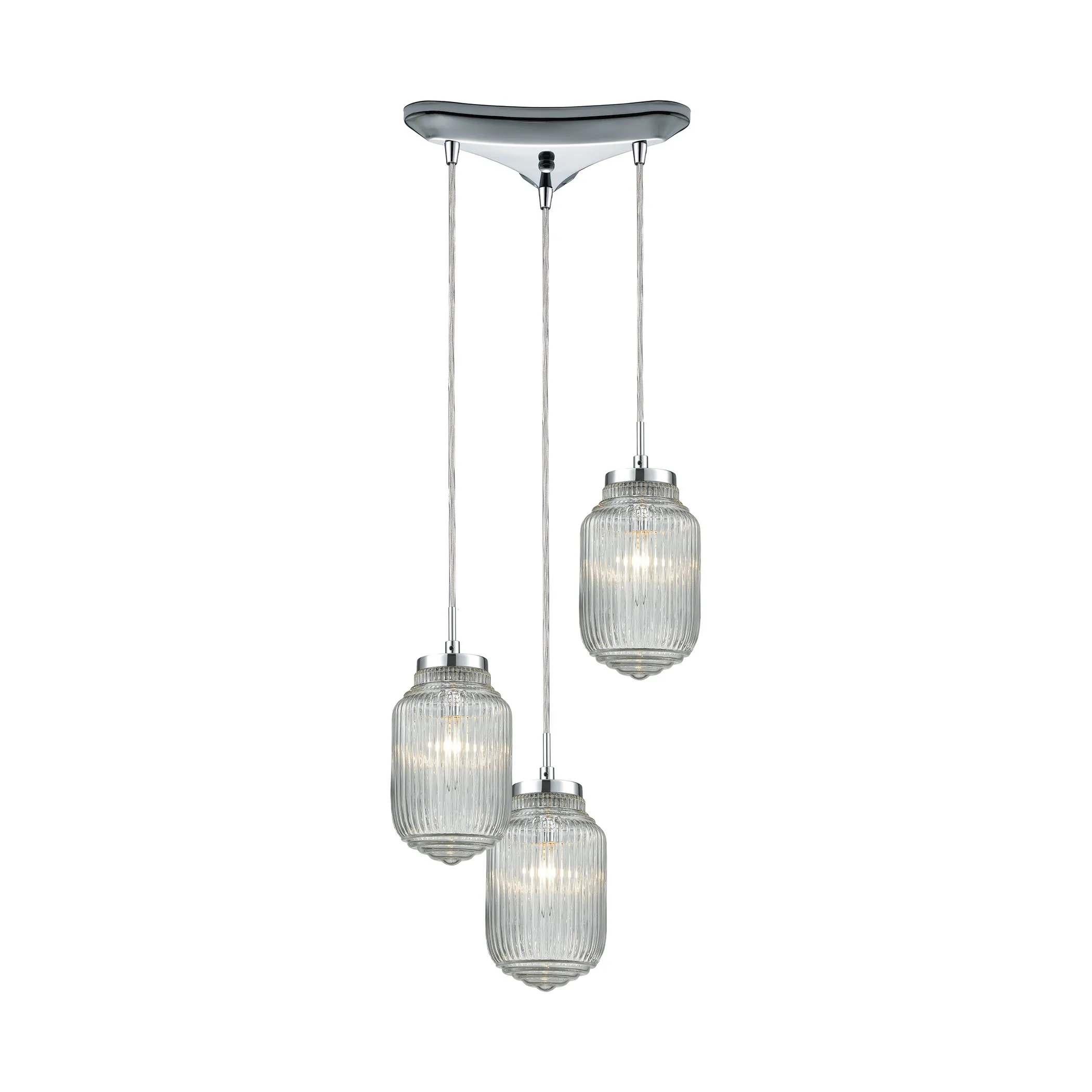 Dubois 12" Wide 3-Light Mini Pendant - Polished Chrome