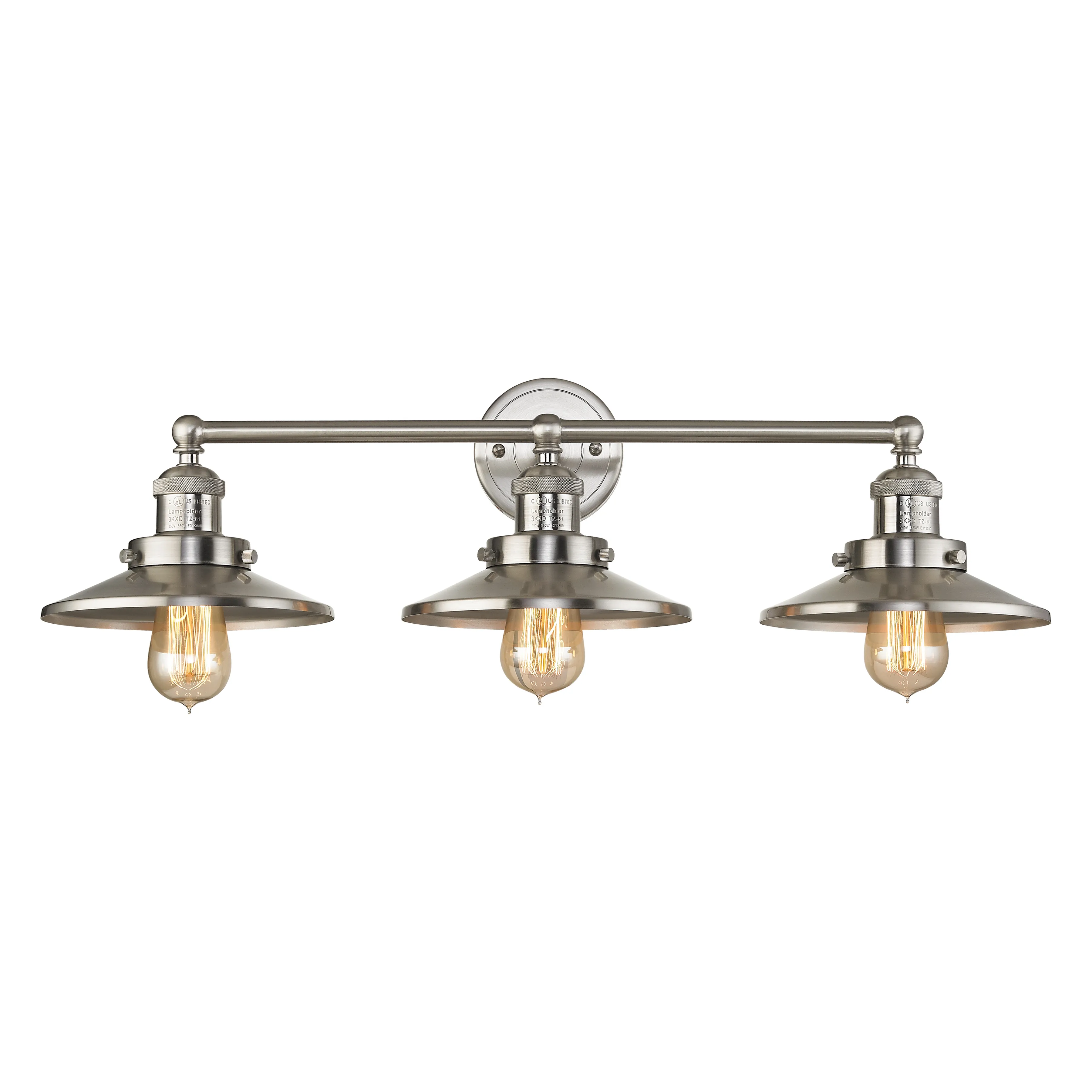 English Pub 28" Wide 3-Light Vanity Light - Satin Nickel