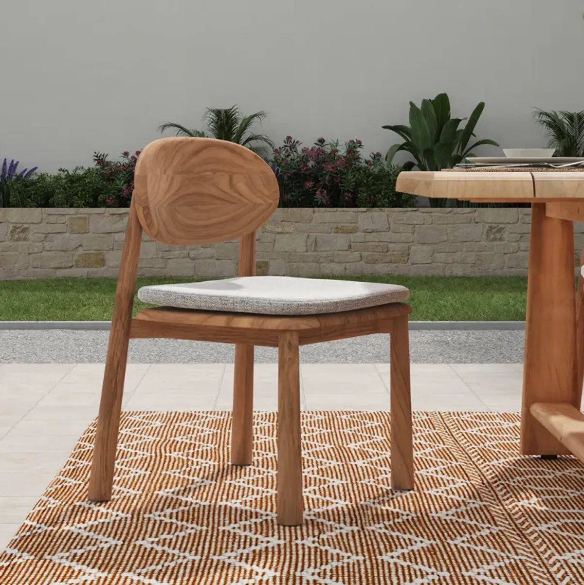 Aston Natural Teak Wood Outdoor Dining Chair