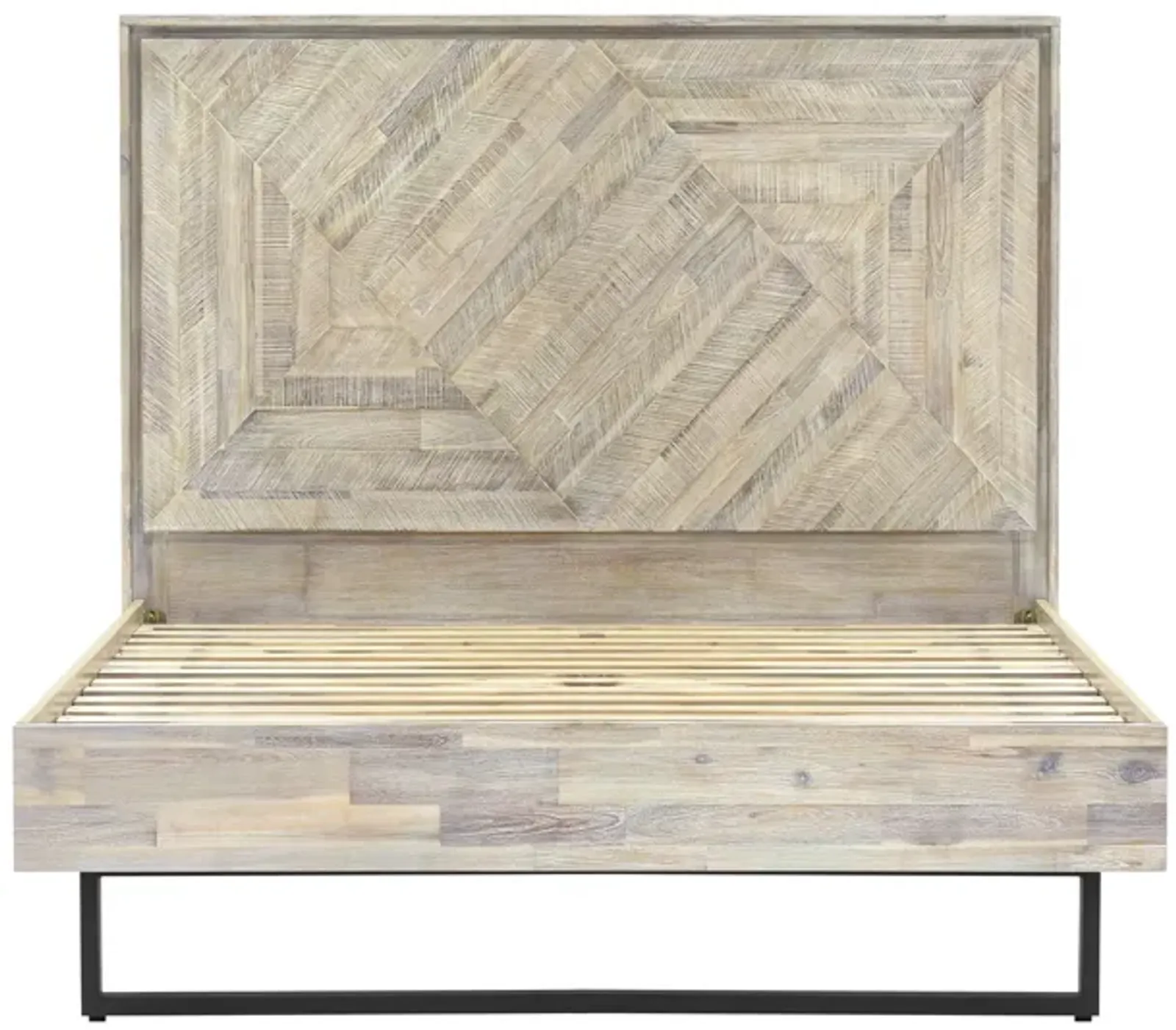 Peridot Queen Platform Bed Frame in Natural Acacia Wood