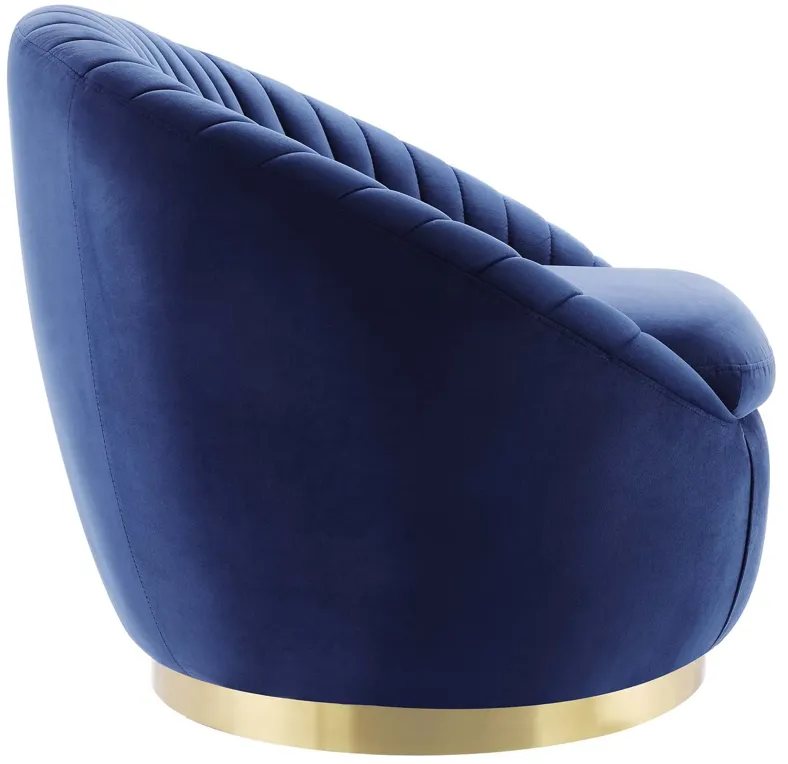 Whirr Tufted Performance Velvet Performance Velvet Swivel Chair