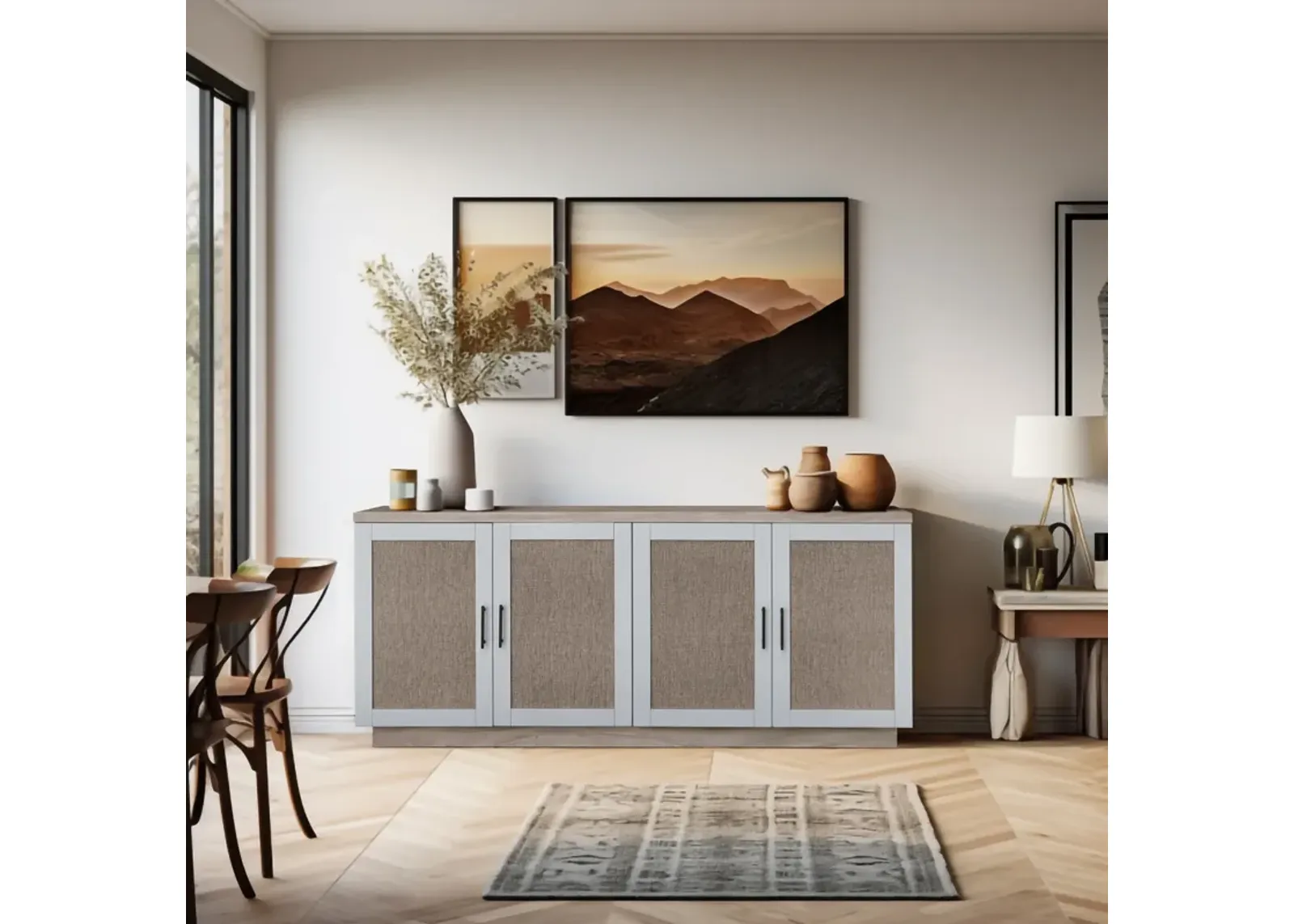 CH Wheat/Grey Mattie Accent Cabinet