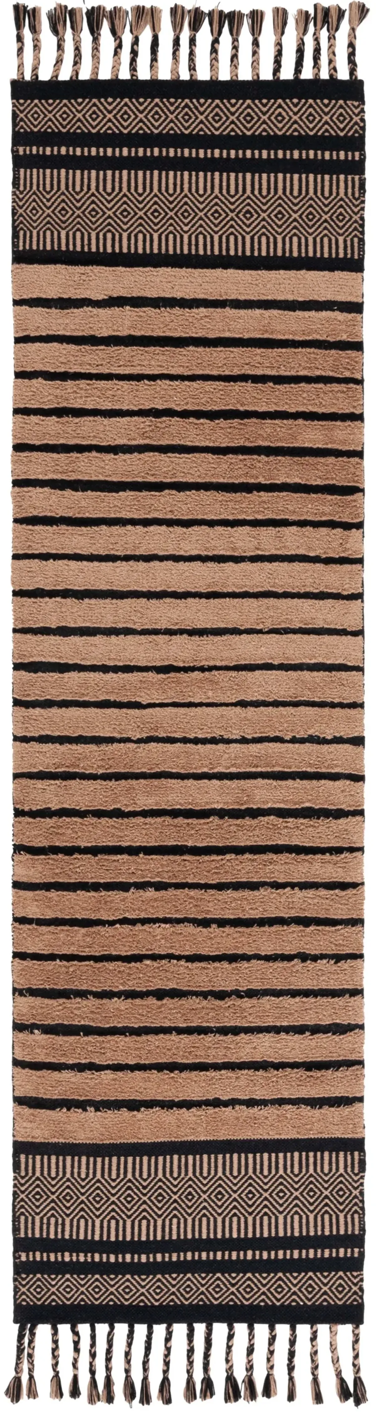 KILIM COLLECTION 401 BLACK  2'-3' x 8' Runner Rug