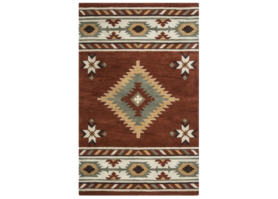 Southwest Navajo Red Southwest/Tribal Wool 10' x 14' Rectangle Rug