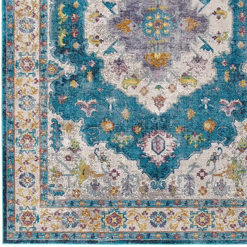 Success Anisah Distressed Floral Persian Medallion 8x10 Area Rug