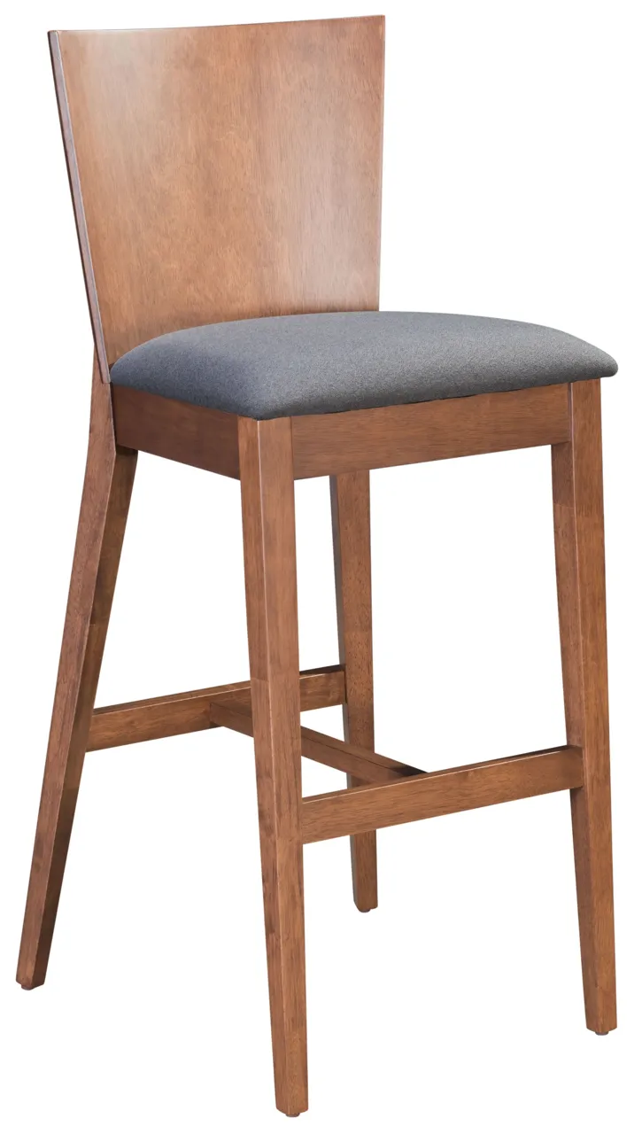 Ambrose Barstool (Set of 2) Walnut & Dark Gray