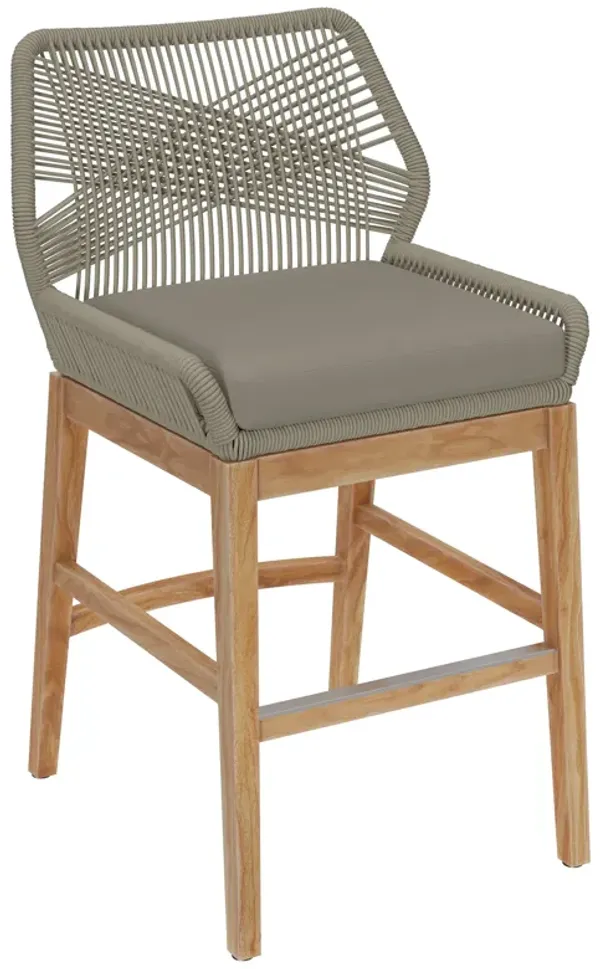 Wellspring Outdoor Patio Teak and Rope Counter Stool by Modway