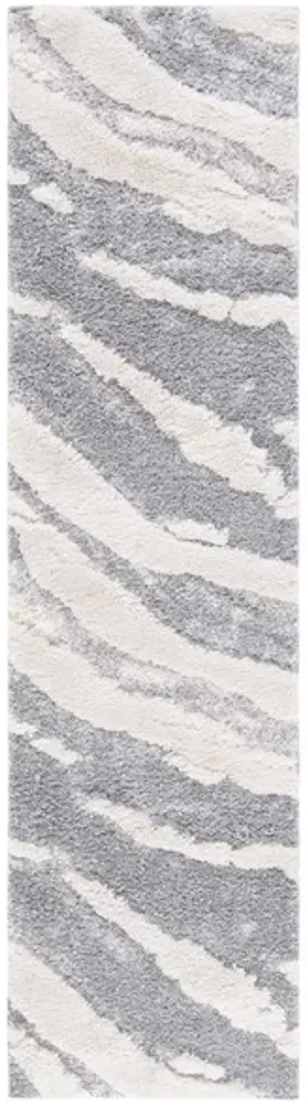 HI-LO SHAG 204 Grey  2'-2' X 8' Runner Rug