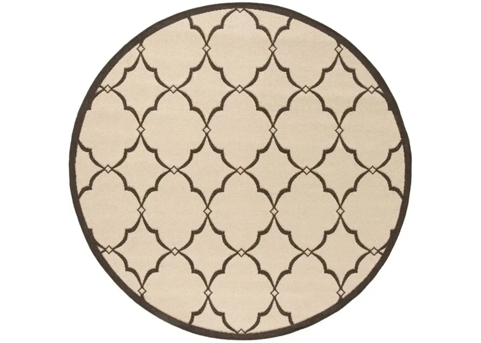 LINDEN 125 Collection LND125U-6R Creme / Brown 6'-7" X 6'-7" Round