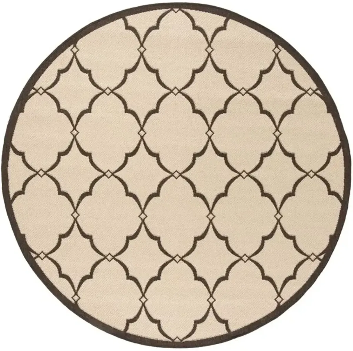 LINDEN 125 Collection LND125U-6R Creme / Brown 6'-7" X 6'-7" Round