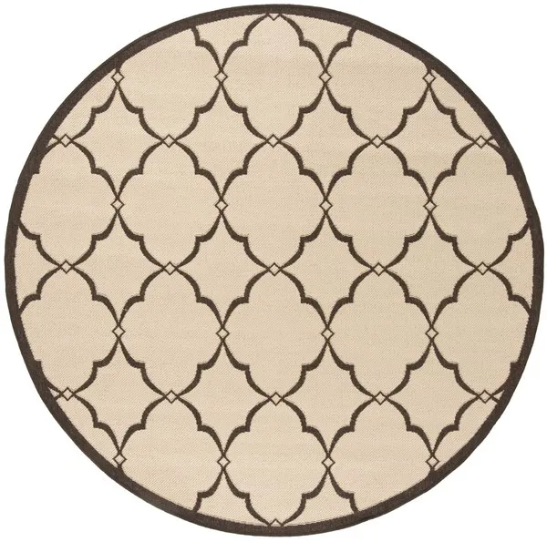 LINDEN 125 Collection LND125U-6R Creme / Brown 6'-7" X 6'-7" Round